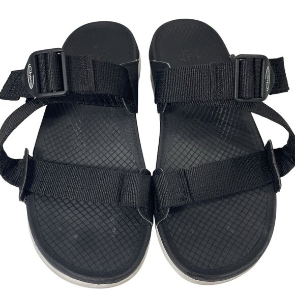 Chaco Lowdown Slide Sandals Womens 7 Black Flip Flops Slip-On Shoes Beach Artsy - Picture 3 of 9